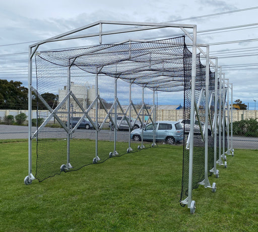 Concertina Cricket Cage with high-quality black netting, foldable, portable or semi-permanent