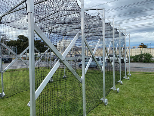 Concertina Cricket Cage with high-quality black netting, foldable, portable or semi-permanent