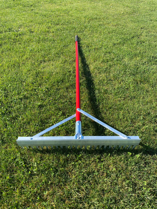 Landscaping Rake 915mm and 610mm wide, teeth with smooth side for levelling