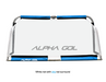 Alpha Aluminium Folding Goal with white net and sky blue net surround